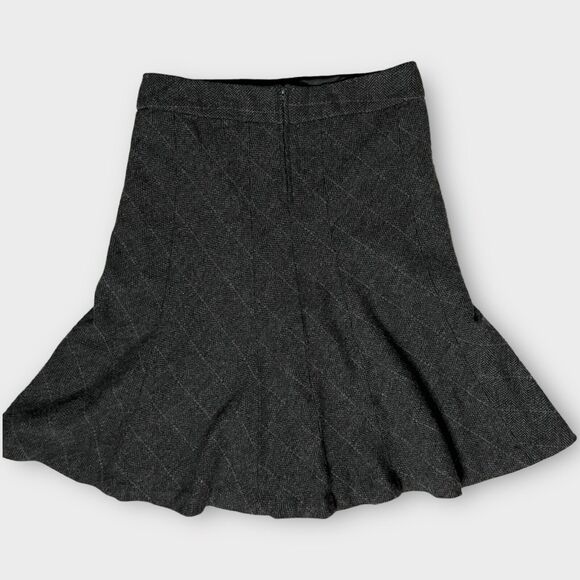 H&M Women's Gray Blend Herringbone Recycled Wool Fit & Flare Skirt Size 10 - Picture 2 of 11